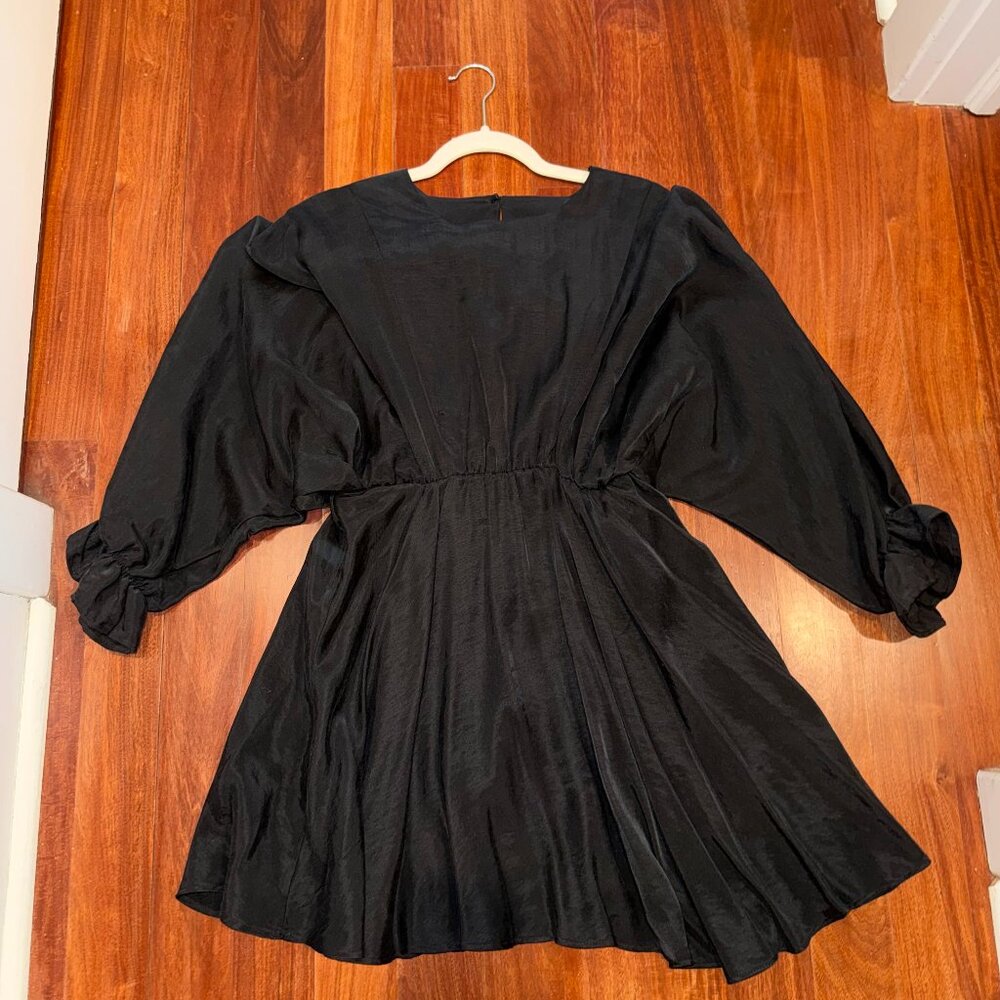 Zara Black Long-Sleeved Mini Dress - Small